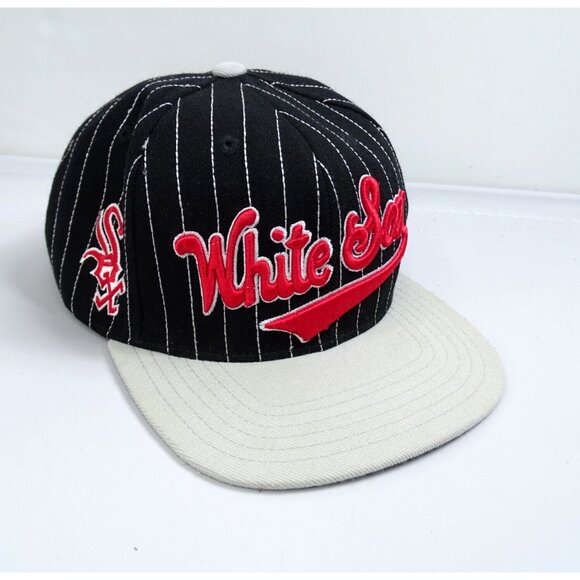 Chicago White Sox American Needle Pinstripe Blockhead Snapback Hat 2Pac Script - Picture 1 of 8
